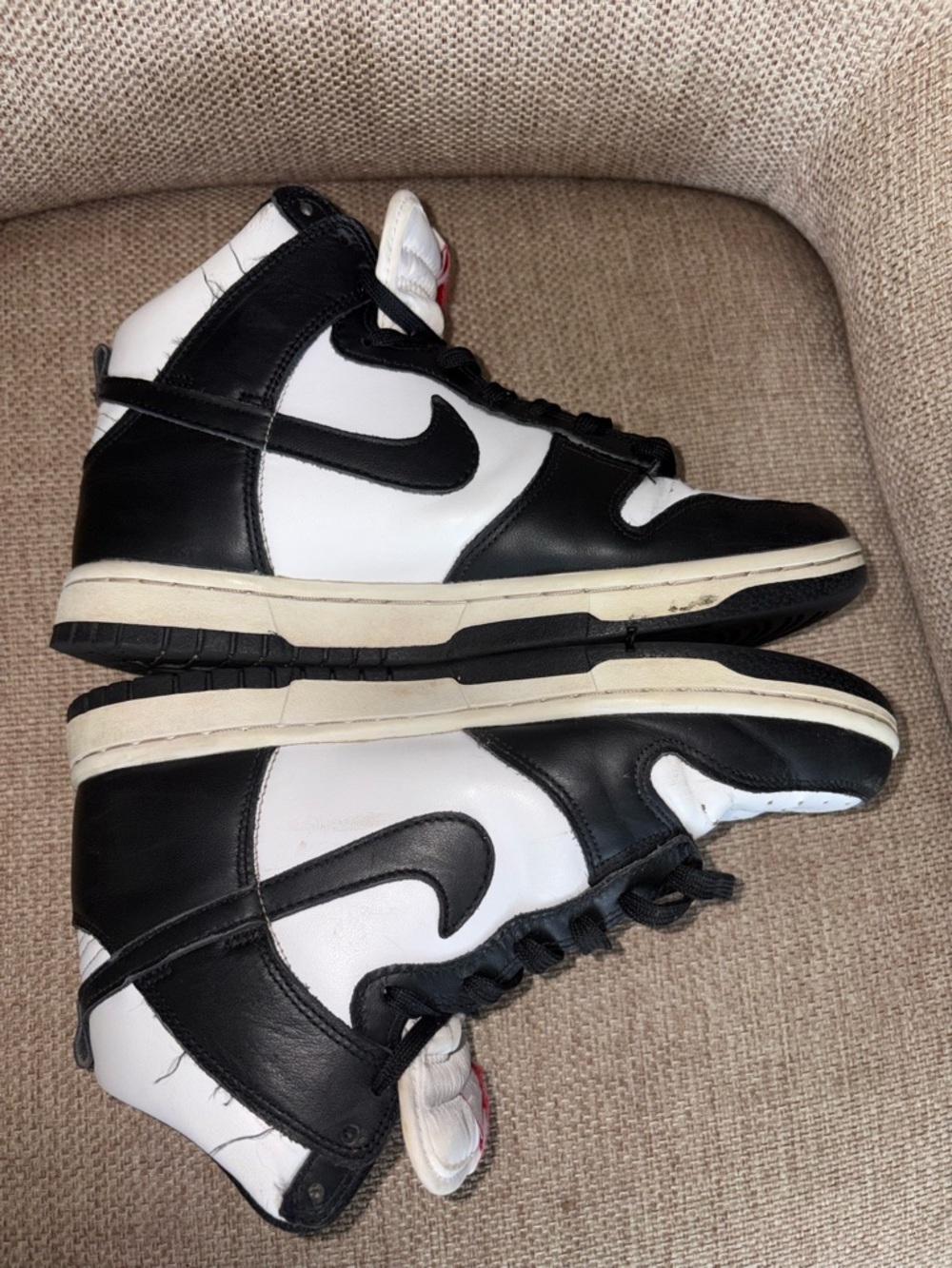 Nike dunk high panda DD1869–103 size 7 black an white retro high top sneakers - Picture 5 of 6